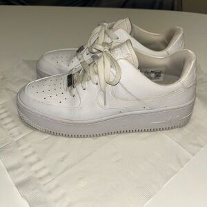 Women’s Nike Air Force 1 AF1 sage low white trainers sneakers SZ 9.5 [AR5339-100